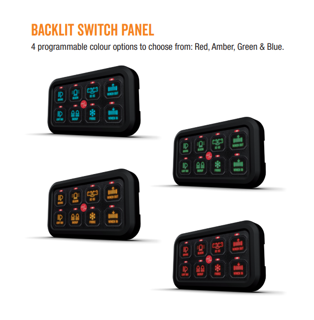 8 Way Switch Panel 10-30V with up to 60A Continuous