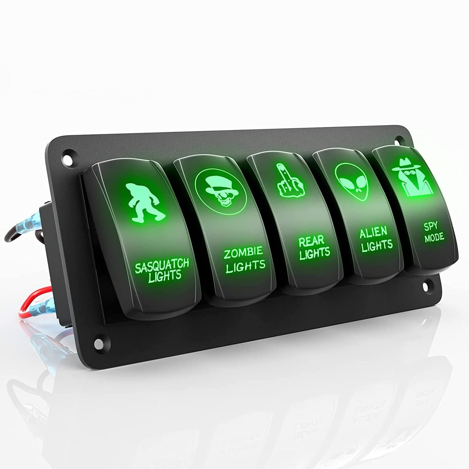 Customize Toggle Rocker Switch Panel with 4.8 Amp Dual USB Charger Voltmeter for Pickup Truck Car UTV Off Road Marine