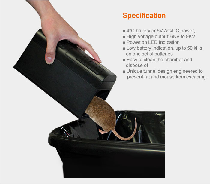 New Design EPA 8000V Automatic Electric Shock Plastic Rodent Mice Vole Rat MouseTraps Marten Zapper Electronic Rat killer