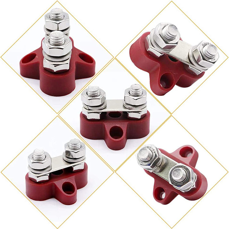 Power Junction Block Battery Terminal Stud M8 Heavy Duty Bus Bar Terminal Block for Car Truck Rv Marine Boat