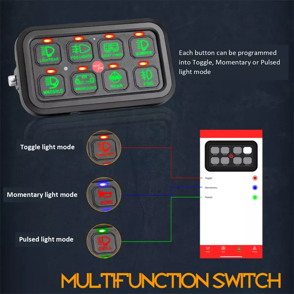 HOT 8 Way Switch Panel 10-30V with up to 60A Continuous