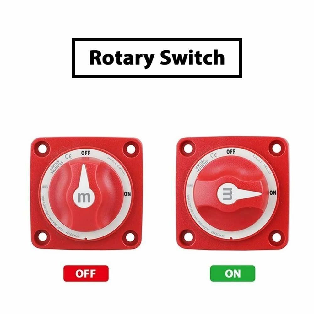 M-Series Selector Dual Battery Switch 300A Dual Battery Selector Switch 4 Position 1-2-Both-Off for Marine Boat Trucks