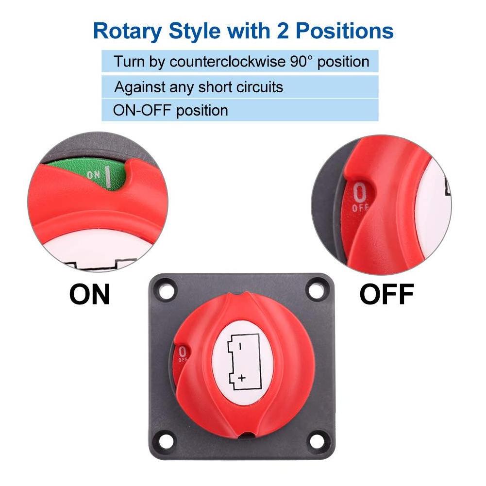 Heavy Duty Battery Isolator Switch Battery Disconnect Switch On Off 12V 24V 48V Car Battery Cut Off Switch for Marine 275 Amps