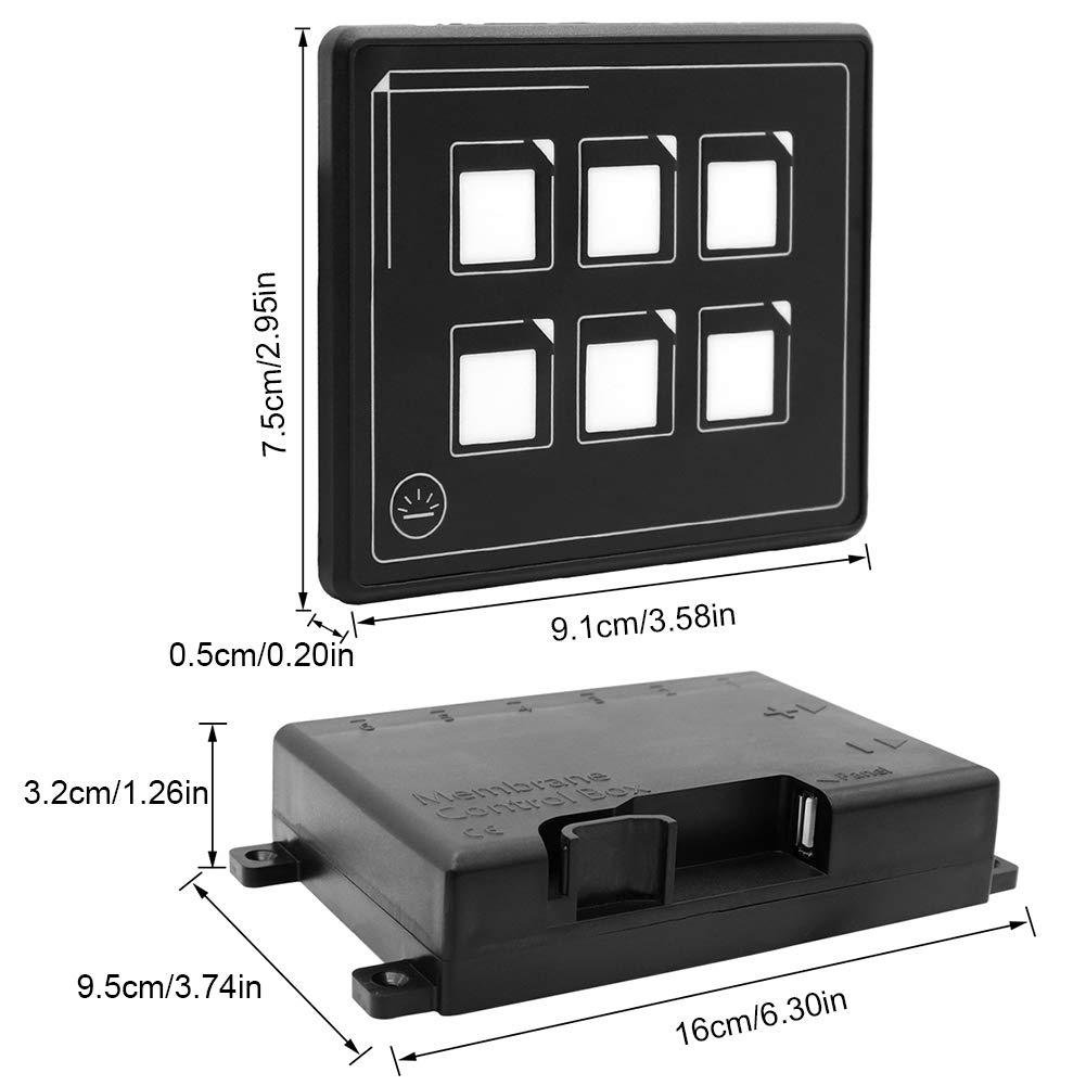 Vehicle 12V Kontrol Paneli 6 Gang 10 Gang Touch Screen Panel Control Switch Led Auxiliary Switch Panel with APP