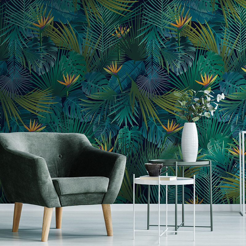 Custom Wallpaper Murals 3D Wall Tropical Wallpaper Green Rain Forest