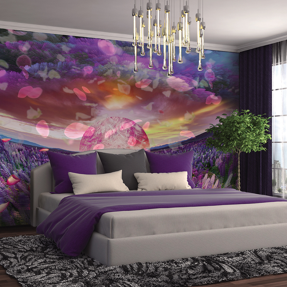 Romantic Design Digital Printing Non-woven 3D Wall Paper for Bedroom