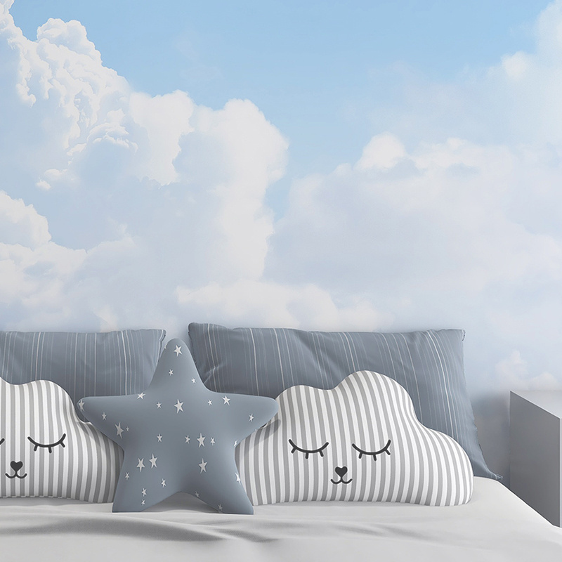 Blue Sky & Cloud Design Customizable 3D Wall Murals Wallpaper for Bedroom