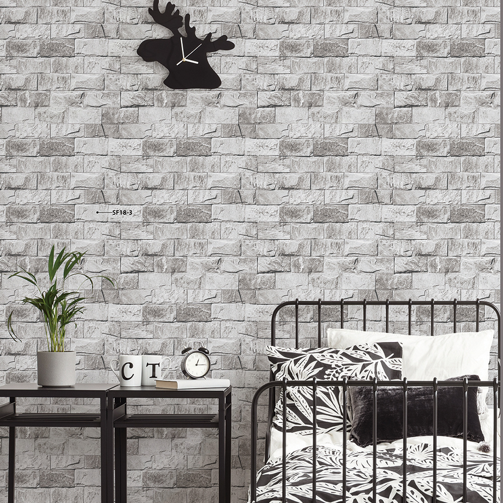 Realistic Brick Design Vinyl Wallpaper 3D Tiles Wallpaper