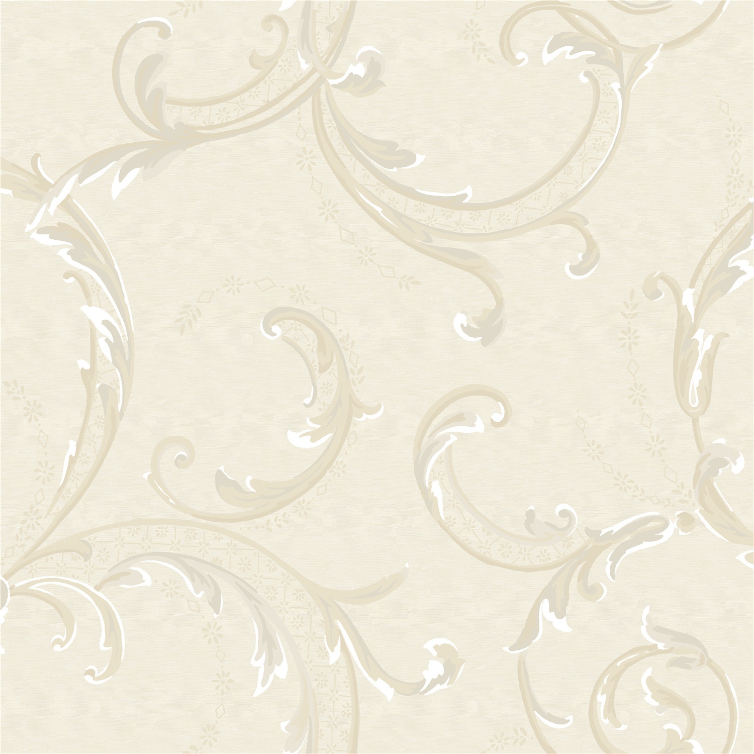 Scroll Design Non-woven Red Designer Wallpaper