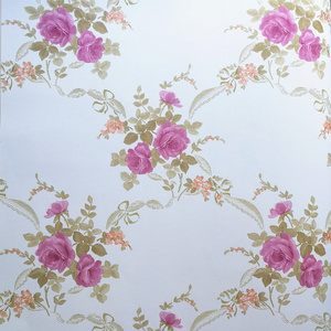 Floral Design PVC Wall Paper Beautiful Rose Flower Wallpaper