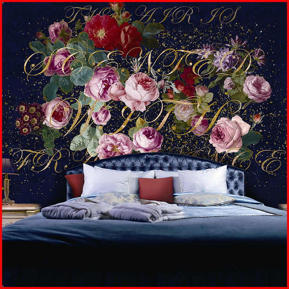 Romantic Design Digital Printing Non-woven 3D Wall Paper for Bedroom