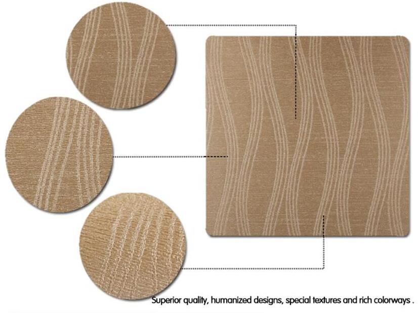 Waved Lines 106 cm Fire-retardant Non-woven Backing Wallpaper for Walls Waterproof