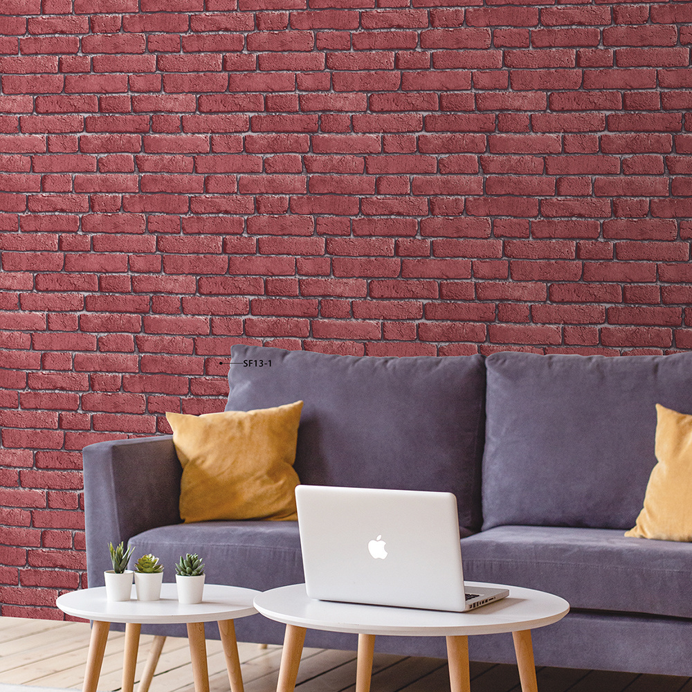 Classic Red Brick Design Vinyl Wallpaper 3D Wall Paper Rolls