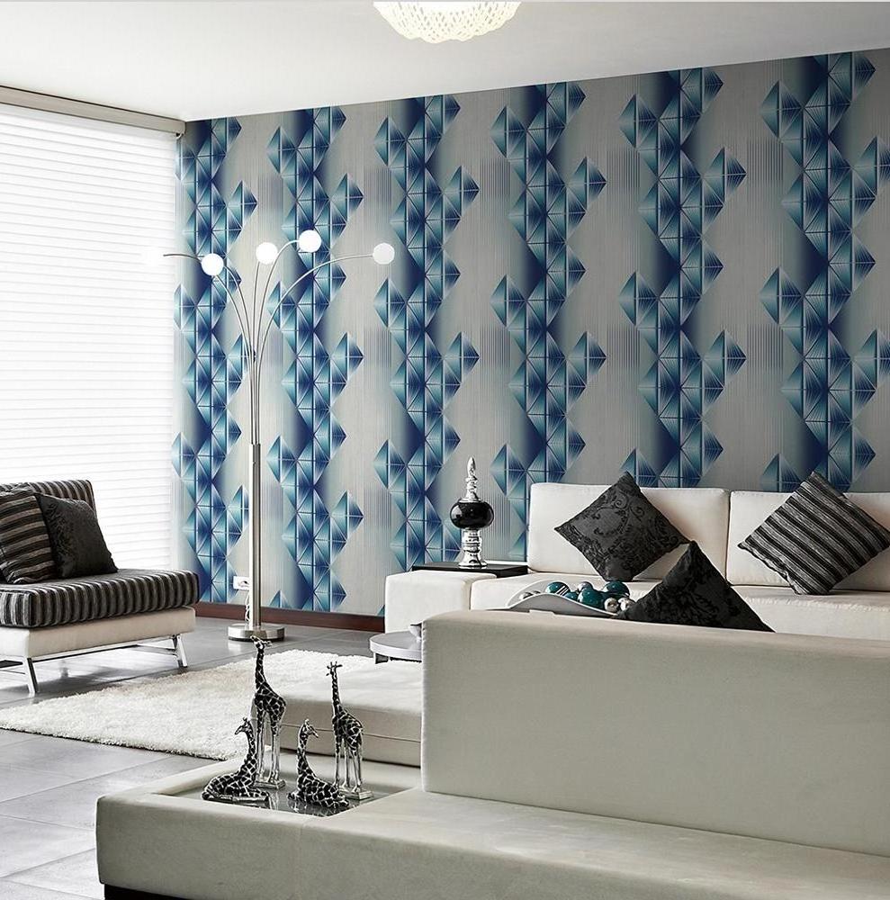 Geometric Pattern PVC Wallpaper 3D Wall Paper for Living Room