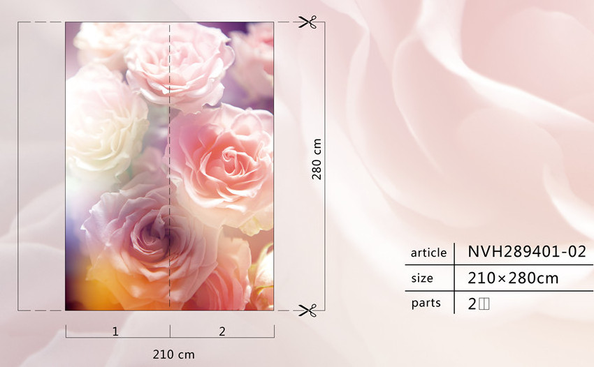 Beautiful Rose Digital Printing Non-woven Wall Murals Nature 3D Floral Wallpaper