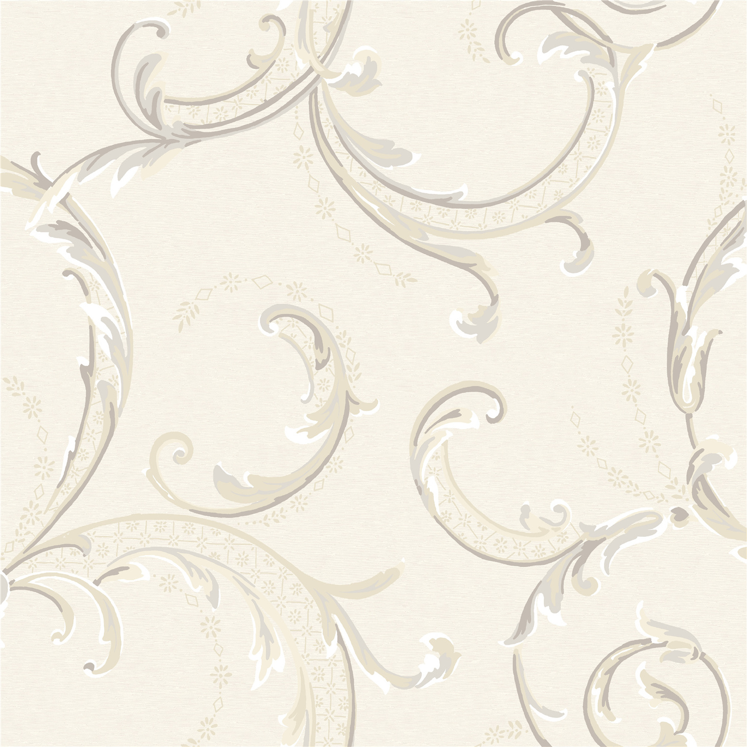 Scroll Design Non-woven Red Designer Wallpaper