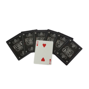 Custom Design PVC Plastic Poker Deck Black Gold Waterproof Sublimation Front Back Logo Printing Paper Playing Cards with Box