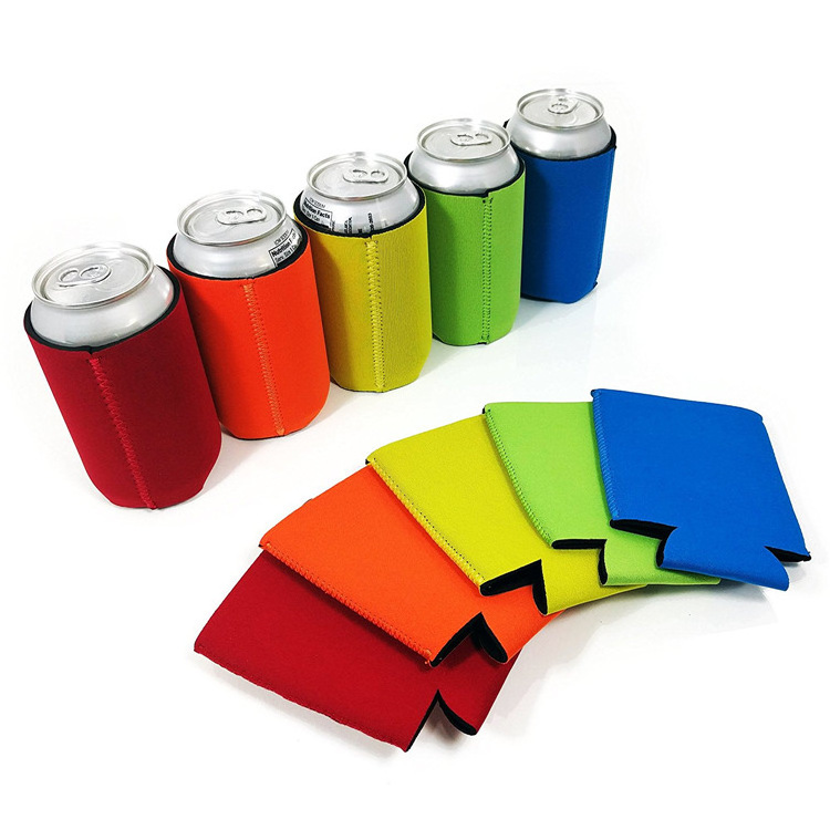 Can Cooler Custom Portable Premium Neoprene Foam Collapsible Folding 375ml Beer Can Cooler Holder Sleeves