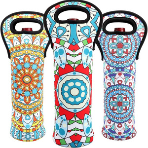 Wholesale Custom Insulated Thermal Double Wine Bottle Cooler Tote Carrier Bag Neoprene Waterproof