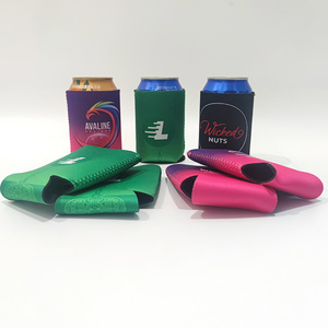 Custom Printed 3mm 375ml Collapsible Folding Insulated Can Cooler Universal Beer Coozies Neoprene Stubby Holder