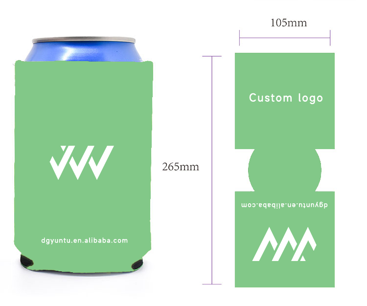 Custom Printed 3mm 375ml Collapsible Folding Insulated Can Cooler Universal Beer Coozies Neoprene Stubby Holder