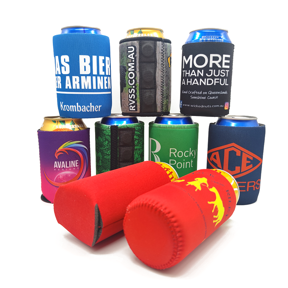 Custom Printed 3mm 375ml Collapsible Folding Insulated Can Cooler Universal Beer Coozies Neoprene Stubby Holder