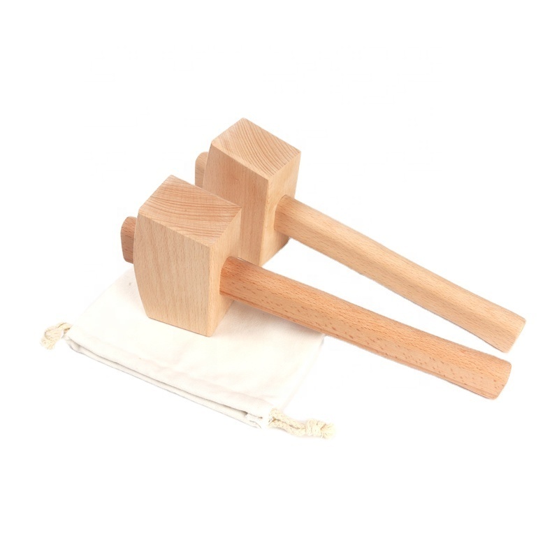 Double Sided Mallet Crush Ice Wooden Hammer for Crushed Ice Bartender Kit Set And Bar Tools Kitchen Accessory