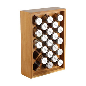 Wooden  spice rack bamboo multi-layer  spice organizer kitchen  display rack  without bottle