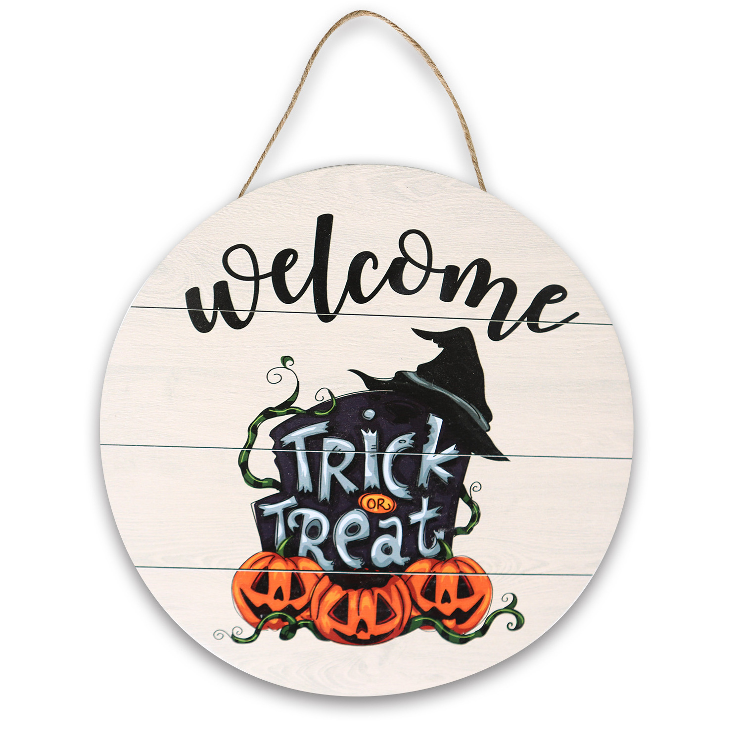 2024 Halloween wooden door hangings New party scene decoration pieces  Pumpkin black cat haunted house bat party scene decor