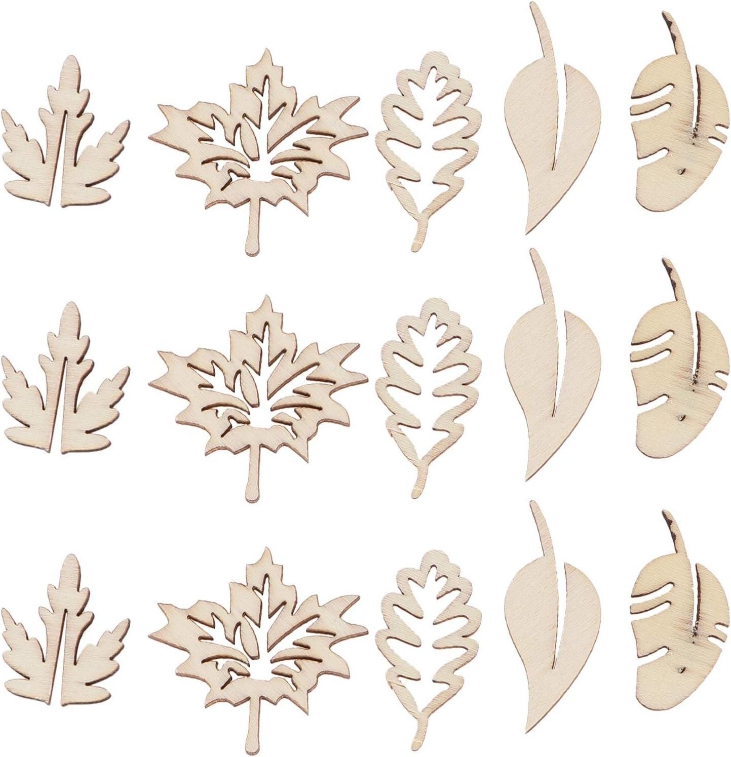 Laser Cut Wood Embellishment Hollow Out Wooden Leaves Bird Shape Ornament Wood Discs Unfinished for Arts Crafts DIY Decoration