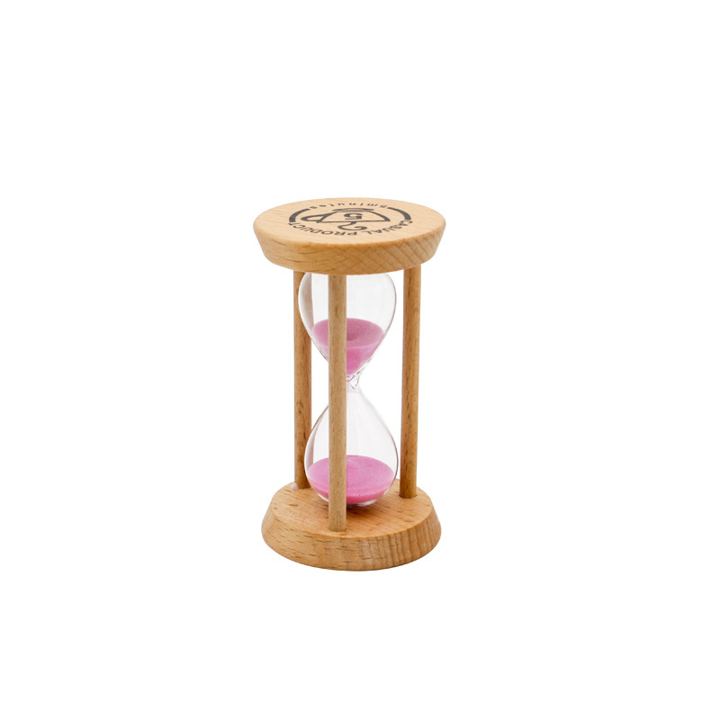 3-5 Minutes Hourglass Sand Timer with Beech Wood Finished Wood Base  Stylish Centerpiece for Home or Office Use