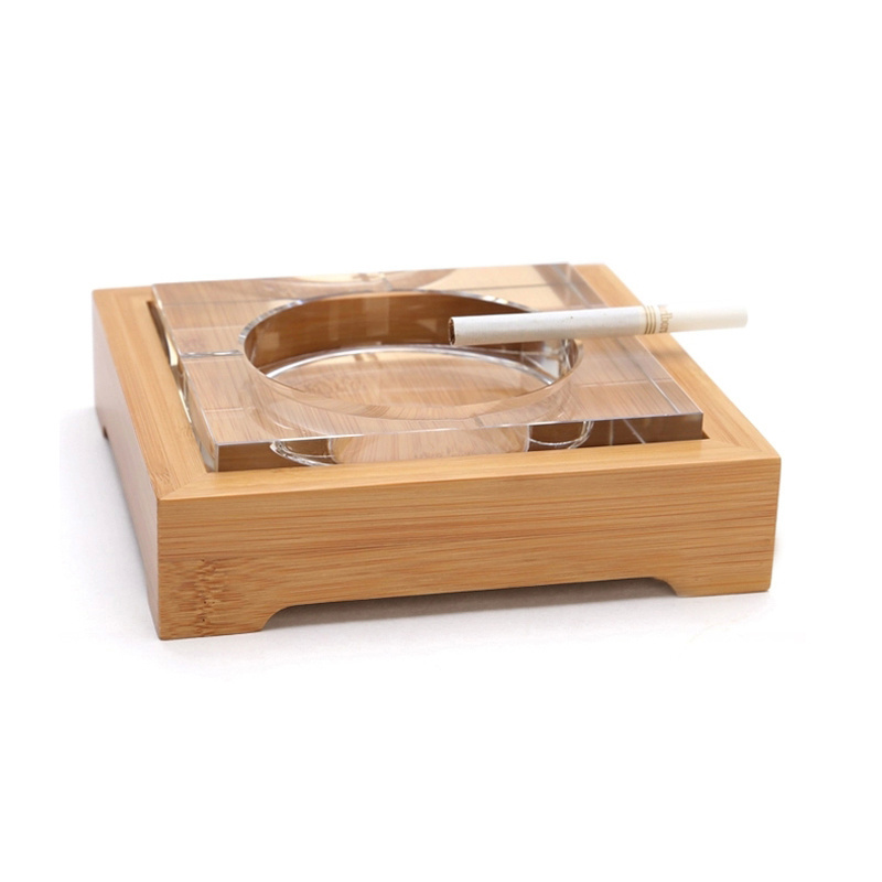 Handcrafted Cigarette Smoking Wooden Ashtray For Home Living Room Office Patio Poker Coffee Tabletop