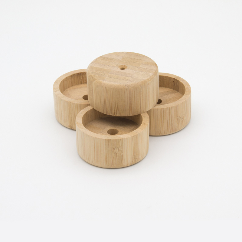 Round Air Tight Bamboo Lids for Elegant Home Glass Canister Sets  For Bathroom or Kitchen - Food Storage Containers