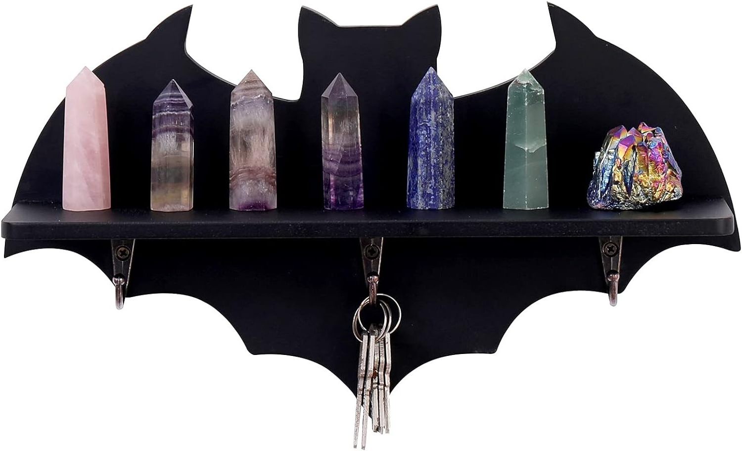 Customized Gothic Wooden Bat Shelf Crystal Coffin Shelf-Spooky Floating Shelves