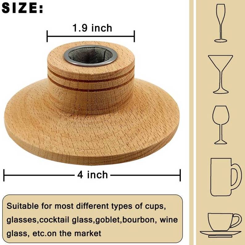 premium cocktail smoker kit with wooden storage box -cork coaster with 4 flavors and high quality Torch for Men's Gift