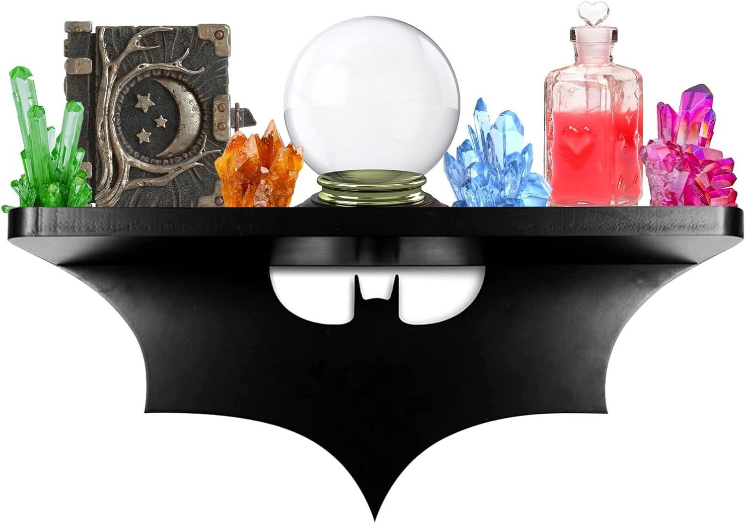 Customized Gothic Bat Shelf Crystal Rack Coffin Shelf-Spooky Floating Shelves Goth Decor Holder-Wooden Gothic Decor for Home