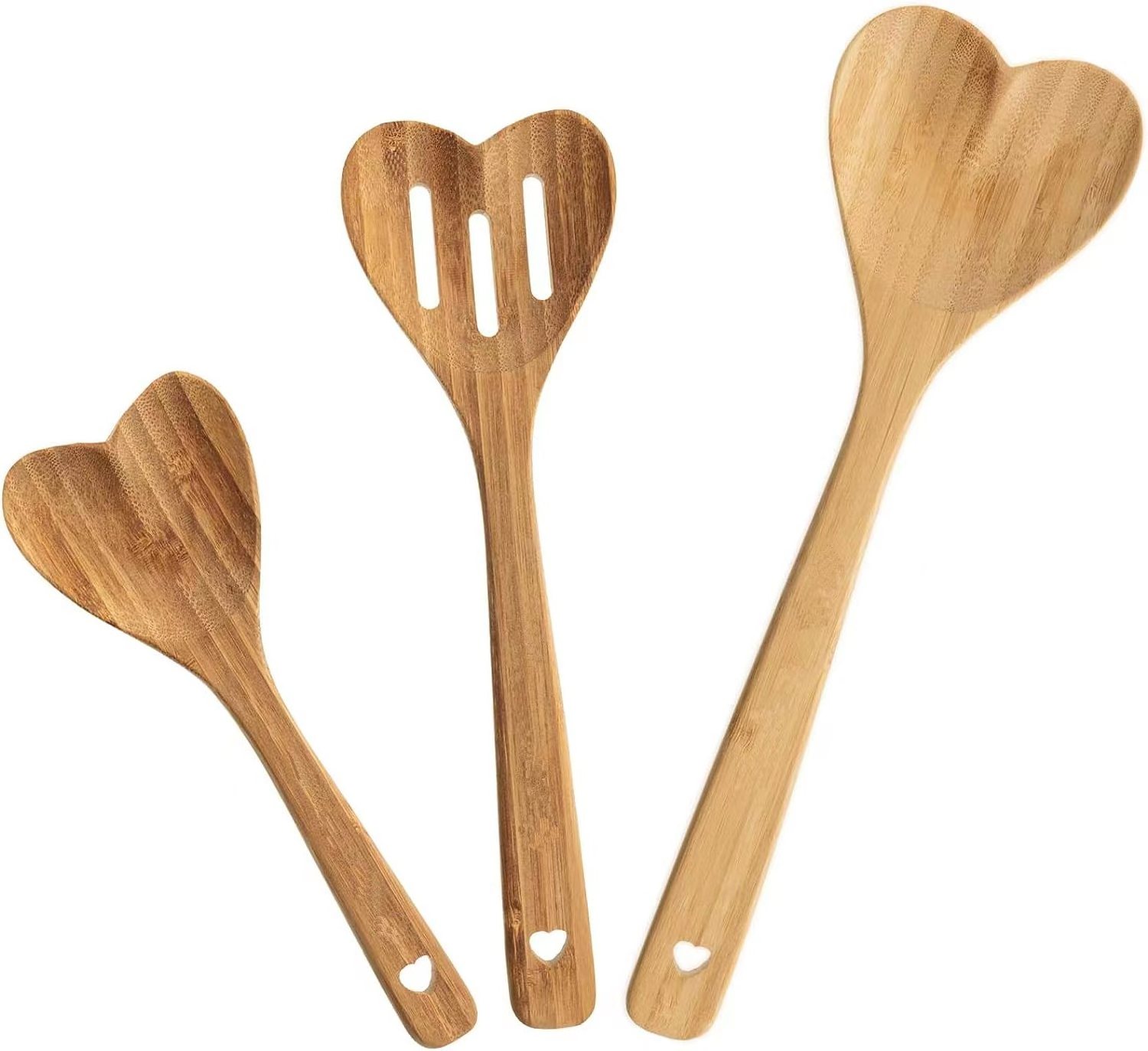 Hand-carved Creative Honeycomb Mixing Spoon Wooden Heart Shaped Spoon Kitchenware for Cooking with Love