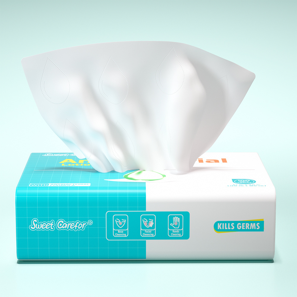 Sweet Carefor Antibacterial Lotion Tissue with Antibacterial Moisturizing Factor,Kill Bacteria Custom Design Tissue Paper