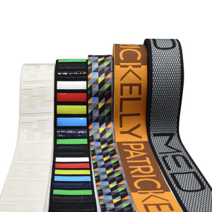 High Quality Custom LOGOspandex polyester webbing strap  Jacquard Ribbon Custom  Freight Fabric Webbing