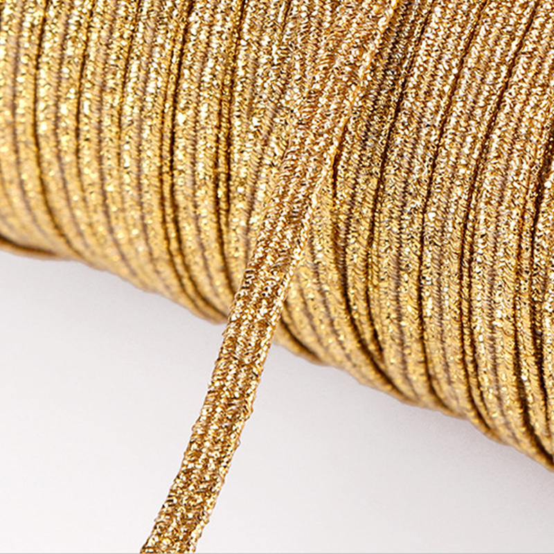 high elasticity soft elastic cord flat glitter elastic band for sewing craft DIY latex rubber rope