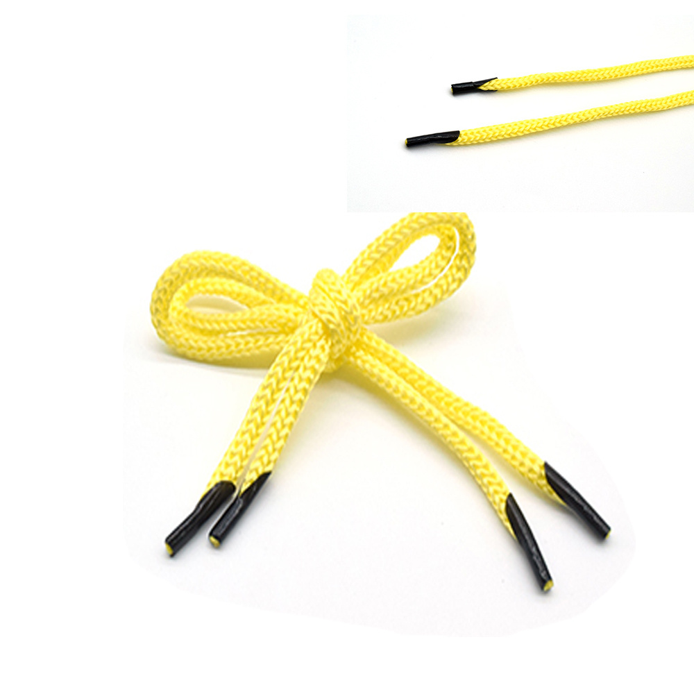 with for plastic tips shoelace shoe lace custom polyester round hollow packaging woven braided cord string rope