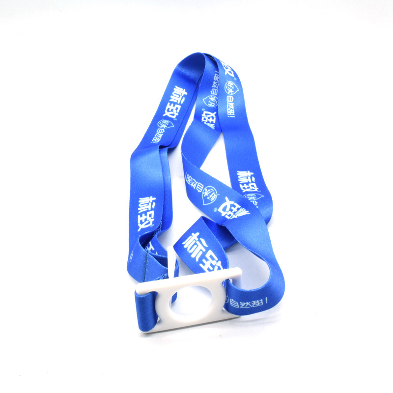 with Rubber Silicone Ring for Milk Cup for Print Logo Other Fabric Custom Stain Water Bottle Holder Neck Woven Polyester Lanyard