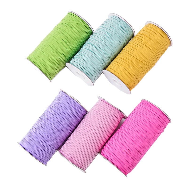 high elasticity soft elastic cord flat glitter elastic band for sewing craft DIY latex rubber rope