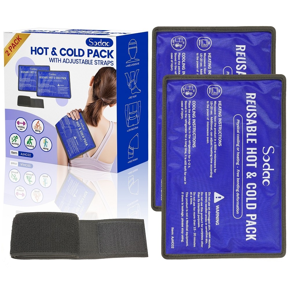 Reusable Hot Cold Compress Therapy Ice Pack Hot and Cold Gel Ice Pack Wrap for Body Care Injuries Pain Relief Physical Therapy