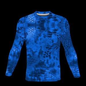 high quality quick dry shirts customized blue camo design  upf wholesale fishing shirt