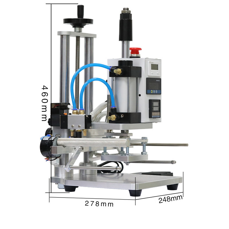 Semi automatic small pneumatic leather stamping and embossing logo logo PU wood imprinting machine