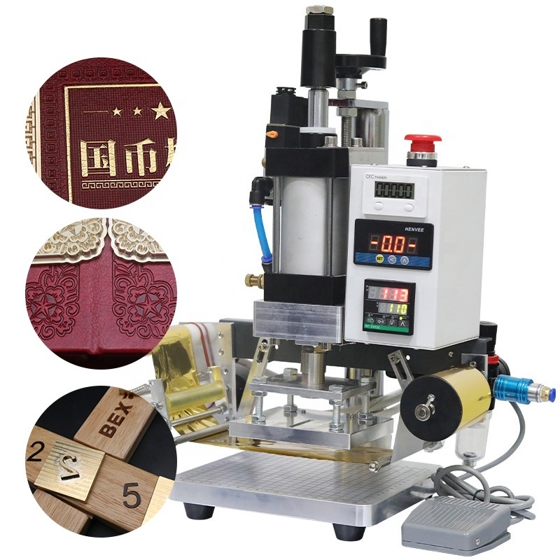 Automatic Pneumatic Gold Manual Foil Embossing Machine Hot Foil Stamping Machine Iron Heat Press Machine for PVC Leather