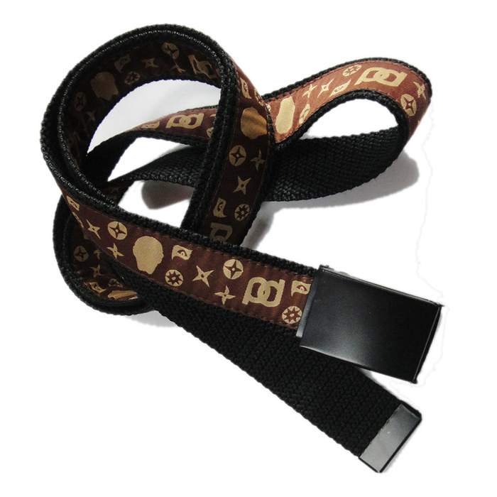 Fashion fabric polyester satin woven design logo custom strap weaving belt