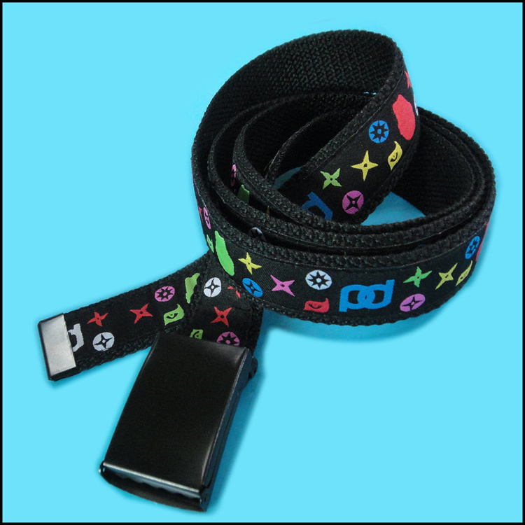 Fashion fabric polyester satin woven design logo custom strap weaving belt