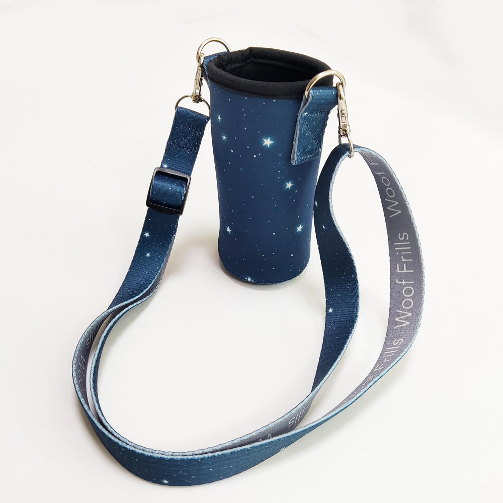 Outdoor promotional Children Adjustable Water Bottle Shoulder Strap Cooler Neoprene Water bottle Holder Bag lanyards